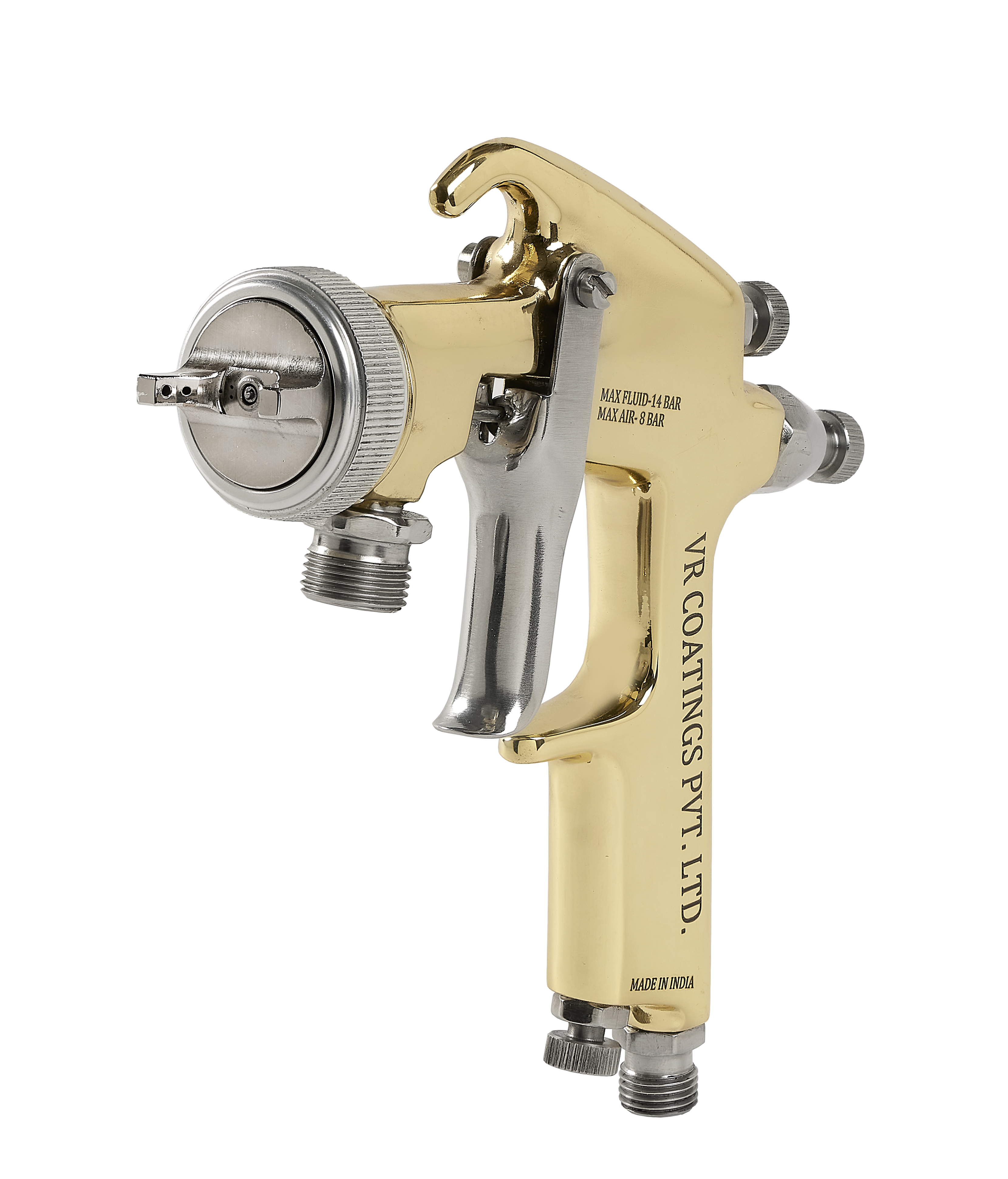 KINGFISHER Conventional Air Spray Painting Gun Silver Blue Gold Red